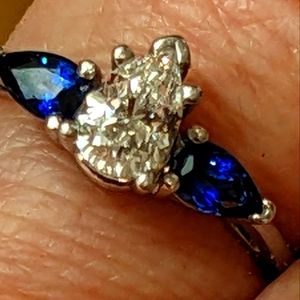 Platinum, Diamond & Sapphire Engagement Ring